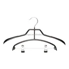 black cloth set metal hanger can hang top clothes and bottom outfits hanger
