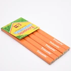 Orange Yellow Customized Flat shape Black Lead Wood Carpenter Pencil for Sale