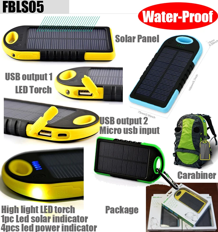 10000mah waterproof solar power bank with CE ROHS FCC certifications - ANKUX.COM