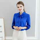 Fashion chiffon blouse Europe style summer blue women blouse
