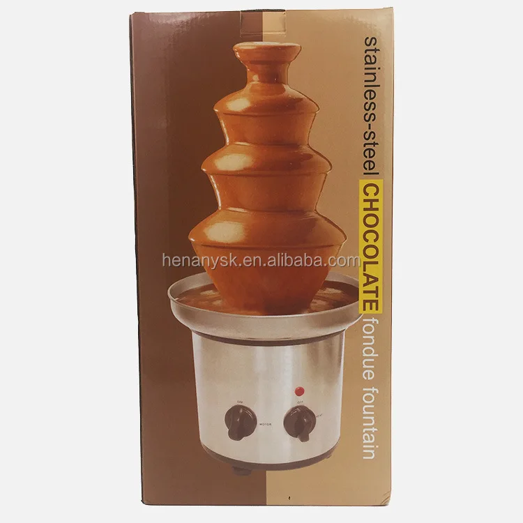 4 Layer 4-Tier Family Chocolate Fuente Machine Electric Chocolate Fountain Chocolate Heating Waterfall Machine