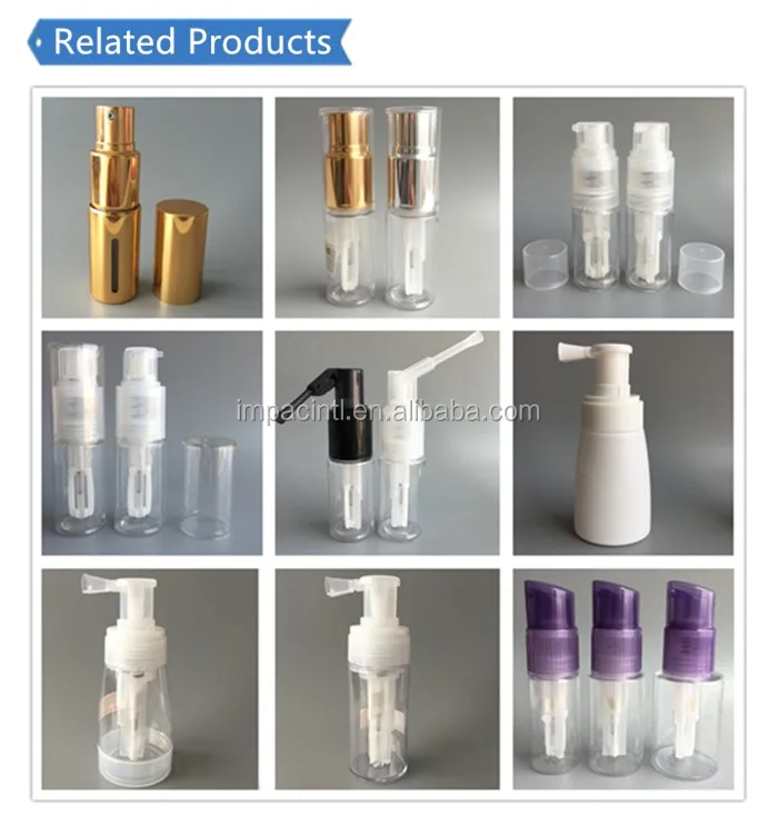Fancy 30ml Plastic Powder Dispenser Bottle And Cap With Silver Pump
