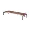 Outdoor Poolside Leisuretouch Patio Resin Wood Brushed Aluminum Sun Lounger