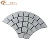 Fan shaped G603 Granite Mesh Cobblestone Pavers for Floor Tile