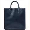 Sleek men genuine leather vertical tote bag Square Tote handbag