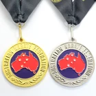 Cheap Custom 3D Mini Ultra Shaped Soccer Trophy Ball Award Sport Metal Medal Medallions With Ribbon