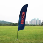 Free Design Fiberglass Pole Aluminum Base Beach Feather Flag For Indoor /Outdoor Brand Advertising