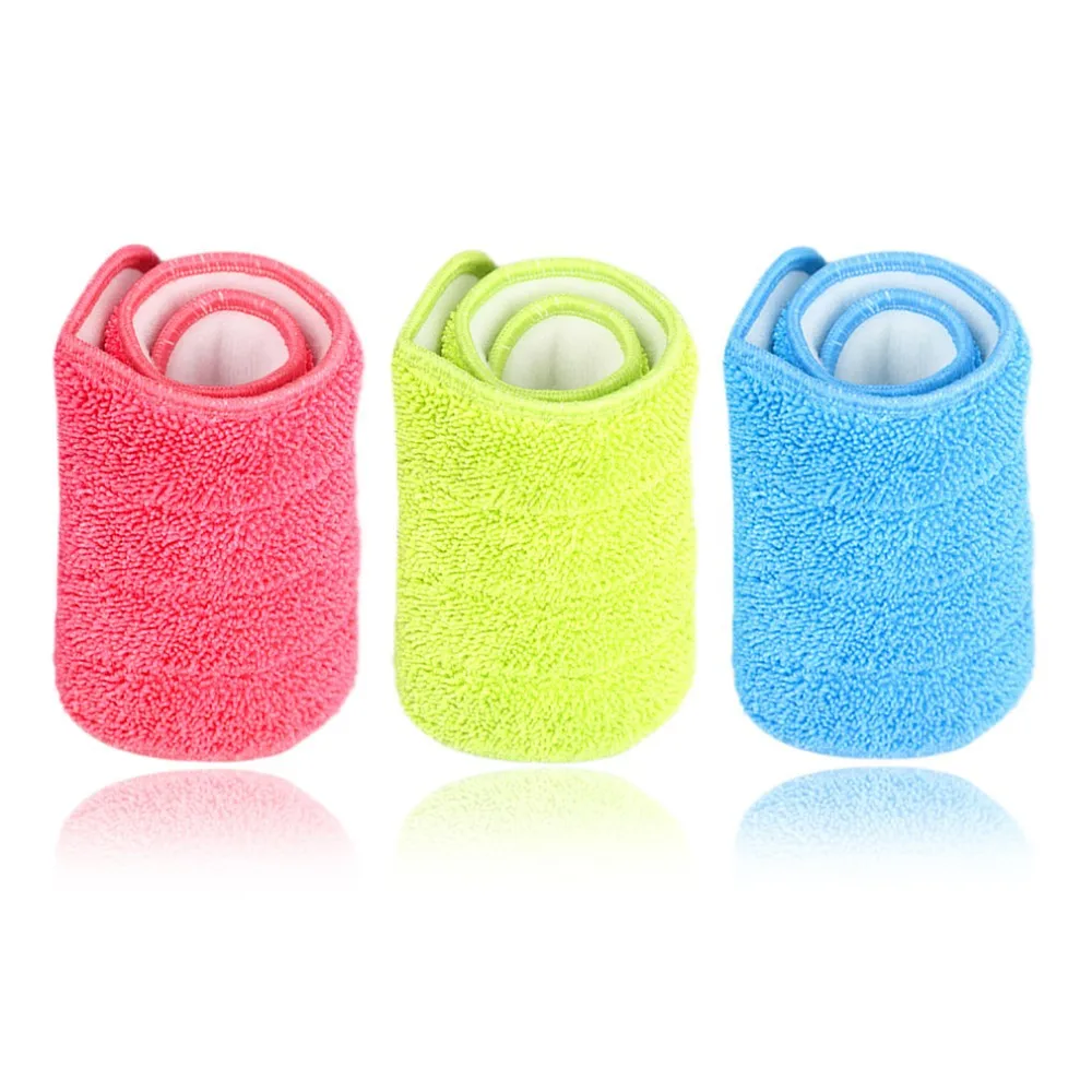 3 Colors Replacement Microfiber Washable Mophead Wet and Dry Cleaning Mop Pads Fit Flat Spray Mops Household Cleaning Tools