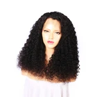 Wholesale kinky curly Full lace wig Indian remy human hair black lace front short wigs