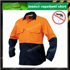Insect & Bacteria resistant 100% cotton anti mosquito safety workwear shirt