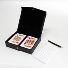 Two Decks Leather Poker Box Playing Cards With Carrying Case