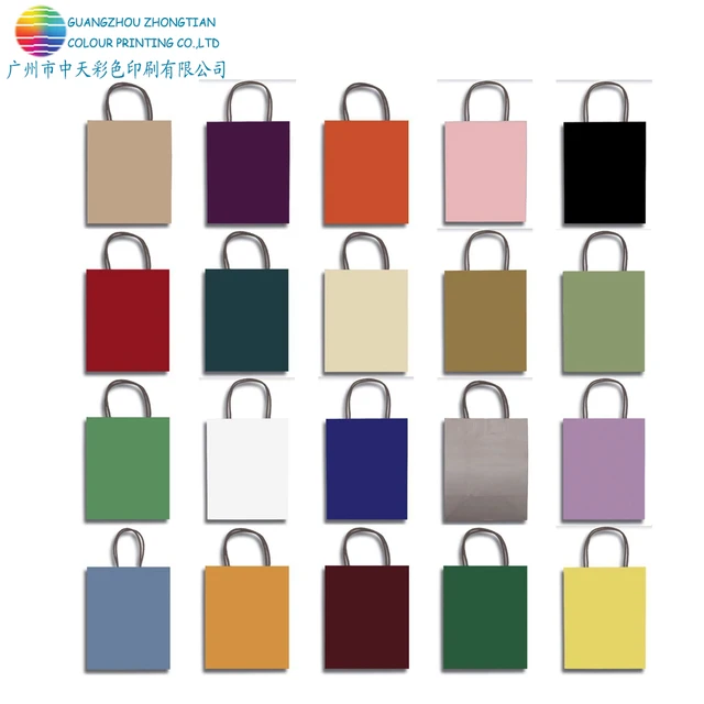 custom many color kraft tint paper gift carry shopping bags