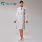Yuneking Classic White Cotton Polyester Long Sleeve Suit Collar Hospital Laboratory Uniform Scrubs Women Doctor Lab Coat