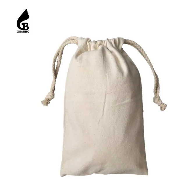 oem logo cotton drawstring bag custom cotton pouch
