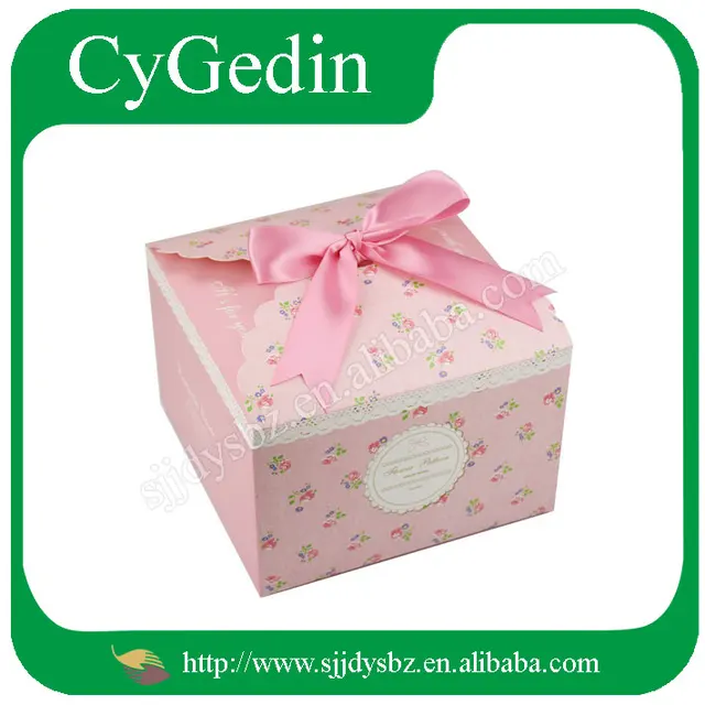 romantic wedding gift box cake box with ribbon