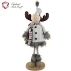 Lovely gray snowflake scarf felt decoration Christmas standing plush reindeer