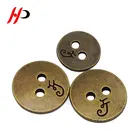 Free samples fashion wholesale sewing shank 12.5mm metal engraved 2 hole button softextile shirt button