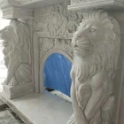 Fireplace Indoor Natural Marble Fine Hand Carved Fireplace Mantel