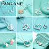 Factory Wholesale Silver 925 Necklace European and American Style Tiffany Blue Fashion Pop Pendant