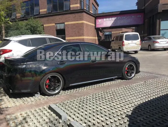 black psychedelic gloss flip vinyl car wrapping sticker film (2)