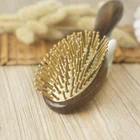 wooden bamboo hair brush barber comb scalp massager wave brush
