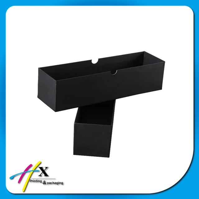 hat box,small long paper box with lid,black paper gift box