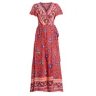 New Arrival Hot sale Summer women fashionable dress flower print long dress For Vacation and Holiday