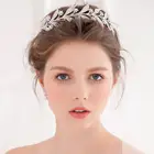 O323 Bride mini rhinestone leaves tiara crown wedding tiara headband wedding accessories diamond tiara