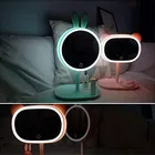Mirror Cosmetic Mirrors Cute Rabbit-Shape Table Lamp Soft Lights Touch Control Traveling Cosmetic LED Makeup Mirror