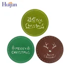 New Merry Christmas Felt Placemats Glass Coasters Round Table Mat For Home Decoration