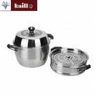 Stainless Steel 2 Tier Steamer Soup Pot Steaming Cookware Steamer
