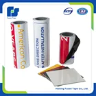 PE logo print 60 70 80 micron black and white stretch protective film aluminum sheet protection film