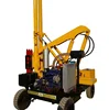 Road safety guardrail vibratory hammer pile driver