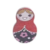 Fashion jewelry women cartoon Russian painted dolls lapel pin custom wooden pins wood badge