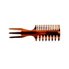 WB400-15 Custom Golden-Stamping Your Logo Afro comb Double Teeth Acetate Barber Comb Double Bearded Comb