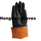 Gloves Glove Black 190G Thick 14inch Big Industrial Hand Latex Rubber Working Gloves Heavy Duty Black Latex Gloves