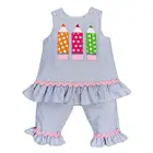 Girls summer boutique clothes back to school pearl tunic baby outfits remake children clothing set