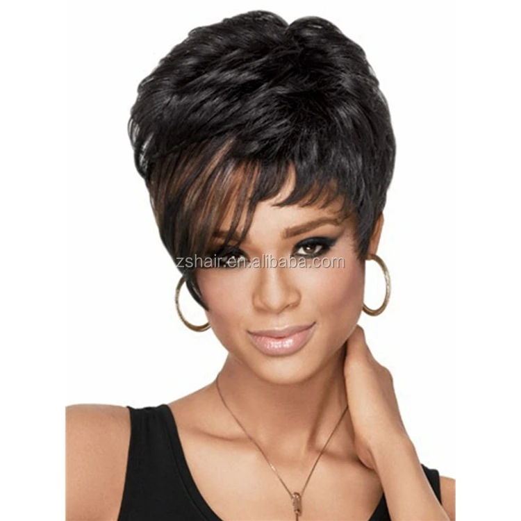 China Cheap New Fashion Short Pixie Cut Natural Layered Curly