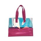 2019 Waterproof Hand Bag Transparent Beach Bag Portable Laser Clear PVC Shopping Bag For Ladies