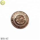 Zinc alloy shank logo button custom metal sew button for shirt