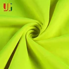 Fluorescent green 100% polyester knit tricot brushed terry cloth fabric