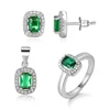 POLIVA Perfect Choice Sophisticated Gorgeous 925 Sterling Silver Clear Cubic Zirconia Green Crystal Jewelry Set for Mother