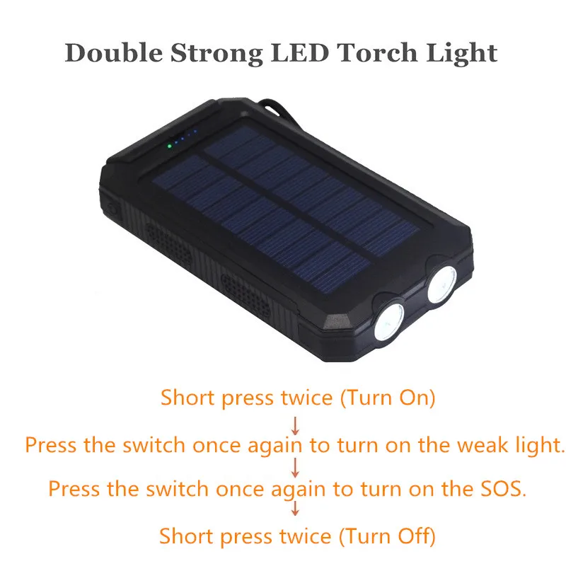 Solar Charger with Urgent Power Bank Compact Durable Waterproof Charges Cell Phone Power Bank While Outdoor Traveling - ANKUX.COM