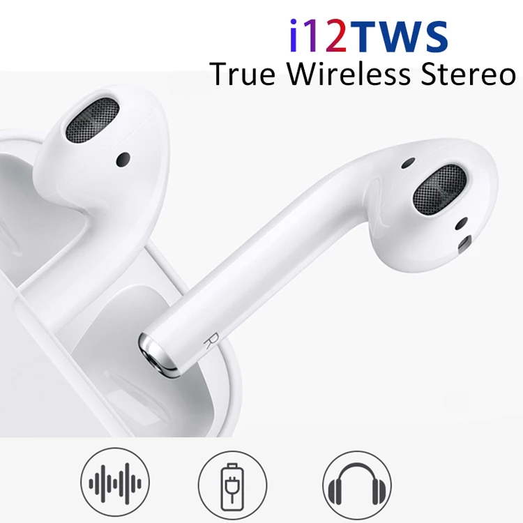 wholesale price i12 tws earphone headset 5.0 earbuds i12 hands free portable wireless headphones - ANKUX.COM