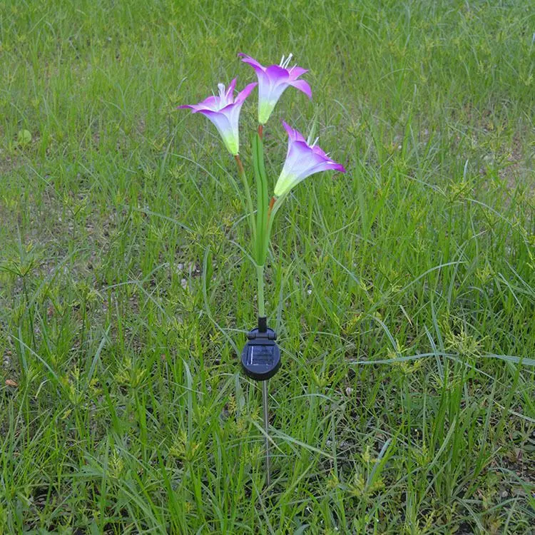 Solar Power Flower Color LED Light, Garden Solar Lamp, Yard Lamp