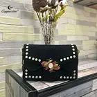 Italian alibaba high quality women genuine leather bag with rhinestone, luxury crossbody bag for women