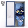 Mother's Day Gift Cute Cartoon Flower Bouquet Boxes Fashion New Valentine Idea Handmade Pretty Blue Rose Bouquet Wedding Flower