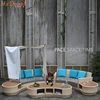 5 star hotel sectional recycled bali weathered burma teak furniture (accept customized)