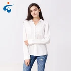 Latest design good quality wholesale casual fancy white blouse for ladies