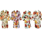 Fashion Floral Satin Silky Kimono Robes Dressing Gown Bridesmaid